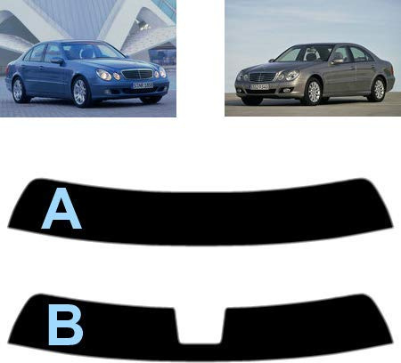 Sonnenblendstreifen für-Mercedes E Class W211 4-Türen Limousine 2003-2009 Passgenaue Tönungsfolie (20% Schwarz, B)