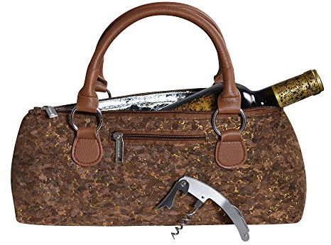 Primeware Wine Clutch Bag Thermal Insulated Wine Carrier Tote Holds Red and White 750 Milliliter Bottle Includes Portable Waiter Style Corkscrew