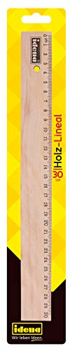 Idena 10425 - Regla de madera de 30 cm, natural, 1 pieza