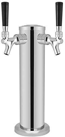 Dispensadores de cerveza EVTSCAN, grifos dobles, torre de cerveza de barril de acero inoxidable, dispensador de grifo cromado para beber, para uso en bares y pubs en casa