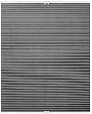 Lichtblick Plissee Klemmfix, ohne Bohren, verspannt, lichtdurchlässig, Blickdicht, Uni, mit eleganter Crushed Optik Hellgrau,100 cm x 130 cm (B x L)