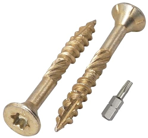 SKIR'CO Paquete de 50 tornillos universales de acero galvanizado de 4,0 x 35 mm, cabeza avellanada, cabeza torx, tipo 17, tornillos de aglomerado (50, 4 x 35 mm)