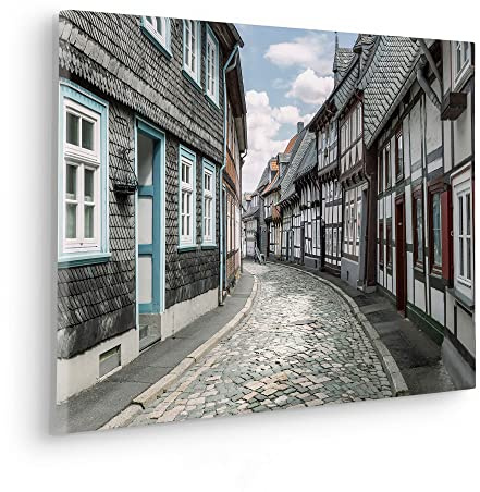 Komar Stretcher Frame Picture in Real Wood Frame - Narrow Trails - Size 60 x 40 cm - Canvas Picture - Landscape Motif for Living Room/Bedroom