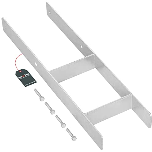 KOTARBAU® H-Pfostenträger Feuerverzinkt für Beton Breite 161 mm Gesamthöhe 600 mm Materialstärke 5 mm für 160 mm Pfosten H-anker Pfostenanker zum Einbetonieren Pfostenträger Pfostenschuhe mit Schraube