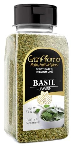 GranAroma Basil Leaves, Sweet Fragrance, Salads & Soups (3.2 Ounce)