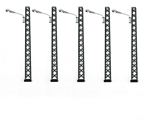 CNANRNANC 5 Stück Modell Eisenbahn Lichter Gitter Mast Licht Gauge H0 Licht Layout LED Lampe