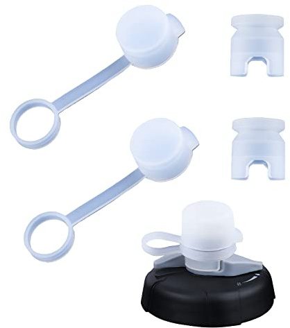 SAVITA 2pcs Mud Caps for Bottles, Transparent Bike Bottle Cap Top with 2 Single Spouts BPA Free Bike Water Bottle Mud Cap for Sports Water Bottle Squeeze Bottle Bike Bottle Cap Top