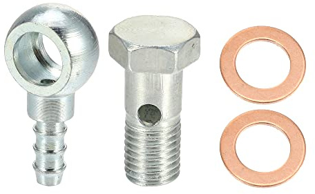 QUARKZMAN Auto Banjo Adapter Mit Dichtung Silber 1x Für Bremssystem Metall | Innendurchmesser 12mm, Außendurchmesser 7.7mm, Größe 42x21mm, Gewindedurchmesser M12x1.25, Für Motor, Präzisionsgefertigt
