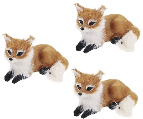 Abaodam 3stücke Lifelike Fuchs Deko Figur Niedliches Plüschtier Für Wohnraumgestaltung Fotorequisiten Und Kinderzimmer Perfektes Für Geburtstage Und Anlässe Hochwertige Verarbeitung