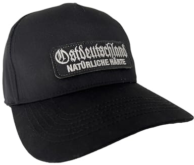 No Face No Name Basecap Ostdeutschland Natürliche Härte in schwarz I Unisex frei einstellbar I bestickter Aufnäher I Snapback Cap Kappe Mütze