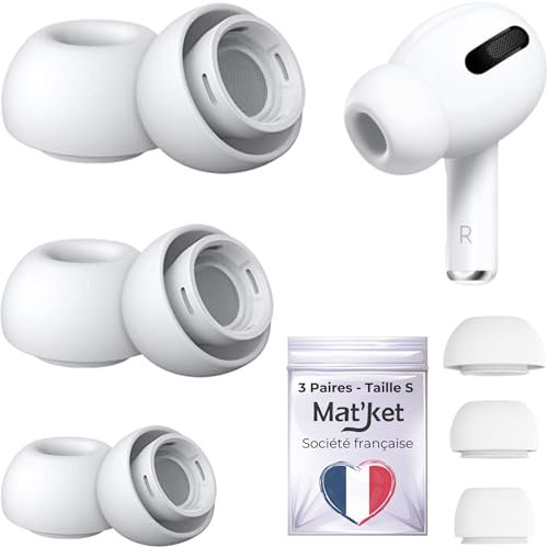 Almohadillas de Repuesto compatibles con AirPods Pro 1 y 2 generación – Gomas Auriculares Silicona Suaves y cómodas compatibles Apple AirPods Pro – Tapones intrauditivos Accesorios tamaño S
