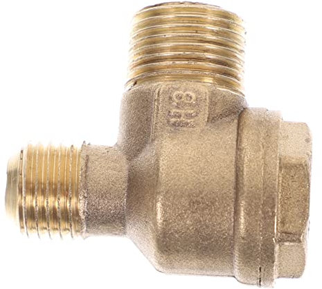 jojofuny Brass Non-Return Air Compressor Check Valve 2-Port Threaded Piston Type Air Tool Accessory for Small -Free Compressors
