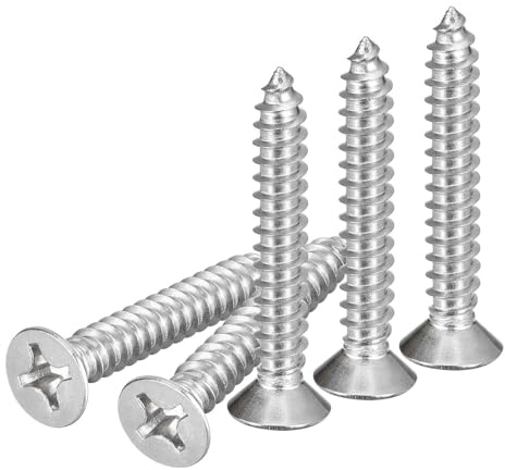 DTGN 25Stk #12x1-1/2 Linsenkopf Holzschrauben 304 Edelstahl Phillips Selbstschneidende Schrauben - Ideal Für Holzarbeiten Möbel - Silber