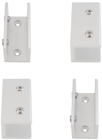INCREWAY Verstellbare Aluminium-Legierung, Glas-Clip, Regalhalterung, Halterung, Wandhalterung, für 18–20 mm dickes Glas (rechteckig), 4 Stück