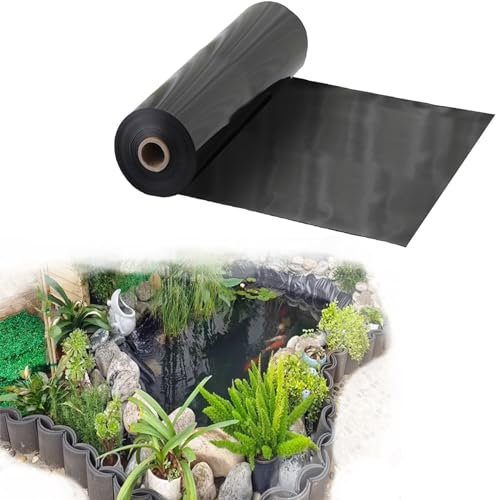 Wasserdicht UV- und witterungsbeständig Flexible Heavy Duty Teichfolien,3×6.0m 5×1.0m 8×2.0m 10×7.0m Flexibel Teichfolie HDPE Fisch und Pflanzenfreundlich Anwendbar auf Outdoor Wassergarten/Schwimmtei