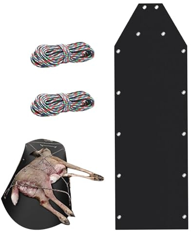 Generic Black High Density Polyethylene (HDPE) Deer Drag Sled - 76 L x 23 W x 53 H - Multipurpose Game Hauler for Hunting, Fishing, Firewood, Garden - Easy to Clean and Glide Over Any Terrain
