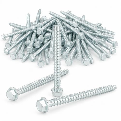 ORTAVA 20 st betongskruvar M8 x 100 mm utan pluggar, sexkantigt huvud, galvaniserat skruvankare med bricka, murverk för betong, murverk, sten och tegel