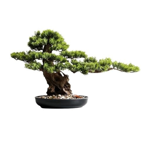 FAJNUZI2024 Künstliche Bonsai Eingangsbereich Wohnzimmer Grün Große Gefälschte Baum Künstliche Bonsai Hotel Dekorationen Zen Ornamente Kunstbaum Bonsai