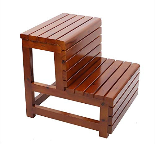 Wooden Bathroom Stool with Double Layer Non Slip Step Bench for Bathtub Foot Care