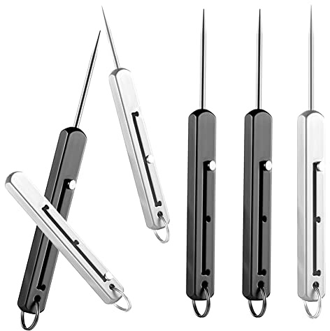 Quystetes 6 Piezas PortáTiles de Titanio Palillos de Dientes de Bolsillo Mondadientes de Metal para Picnic Al Aire Libre y Camping