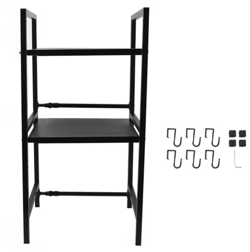 Rack de four à micro-ondes Vomeko, carbone en acier en carbone à un support micro-ondes de support de comptoir d'ustensiles, étagère d'ustensiles de comptoir, pour la cuisine à (Double Layer)