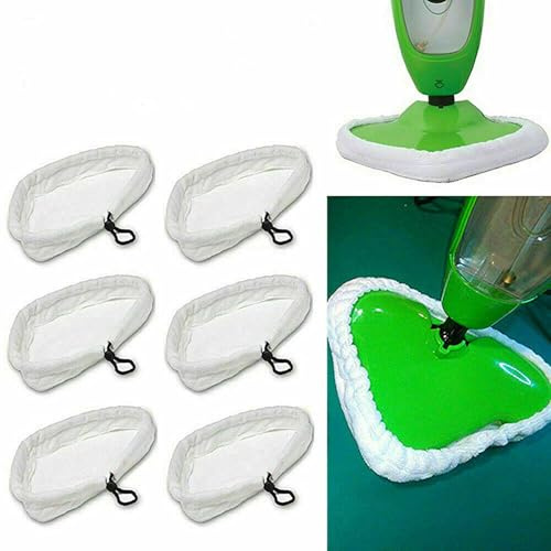 6 Stück Dampfbesen Ersatztücher Kompatibel mit Steamboy H2O H20, Waschbare | Wiederverwendbar, Dampfbesen Ersatzpads für Dampfreiniger mit Dreieckigem