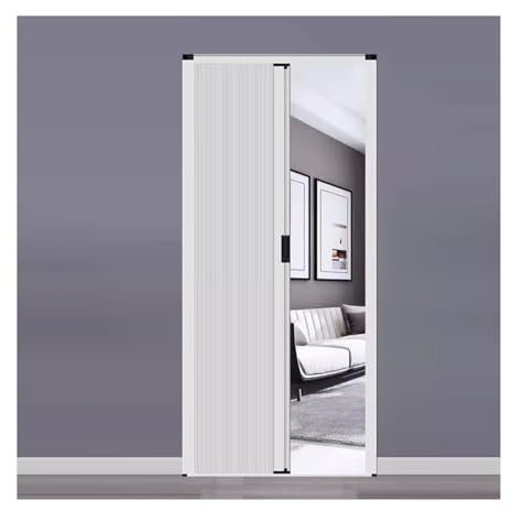 Falttüren Innentüren Faltbare Wabentürtrennwand Ohne Bohren, Raumteiler Mit Schiebetür for Den Innenbereich Mit Aluminiumrahmen for Schlafzimmer, Badezimmer Und Küche, Einziehbares Schranktürtrenntor