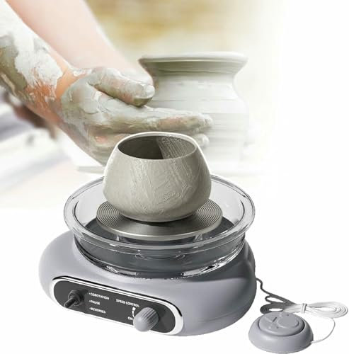 FLTRGO Kit di Tornio in Ceramica per Bambini, con Strumenti da Dipingere E Scolpire, Tornio di Argilla Elettrica di 4,7 con velocità Regolabile, per Princip ~/
