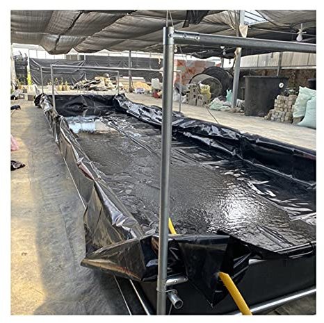 Bâche de bassin épaisse et imperméable de 0,3 mm - Noire - Pliable - Pour piscine intérieure et extérieure - 6 x 10 m