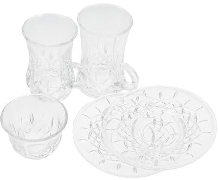 OKUMEYR 1 Ensemble Tasse à Turque Ensemble Élégant de Verres à Café Européens pour Café Chaud Infusions Design Artistique Compact pour Usage