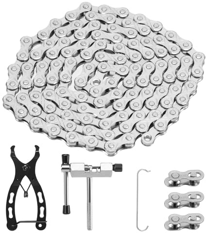 Bike Chain 6/7/8 Speed Chains, Bicycle Chain Link with Removal Tool | Roller Chains for Go-karts, Bicycles, 116 Links, Bicycle Accessories