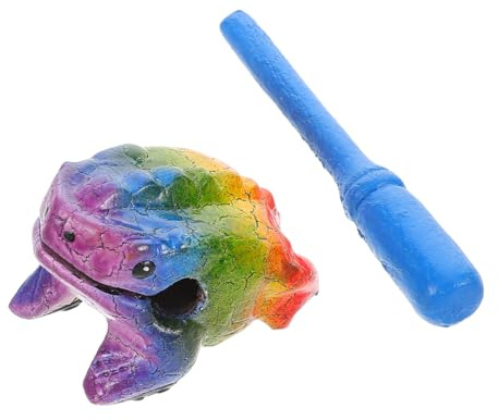 BESPORTBLE Holzfrosch Schlaginstrument aus Massivem Holz Multifunktionales Percussion Instrument mit Schabstock für Musikunterricht Orff Schlagzeug Dekoratives Klangspiel