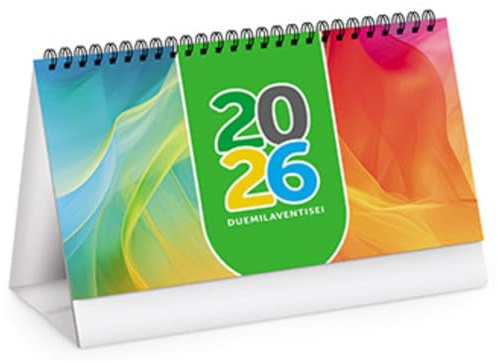 Hole Gadget | Calendari Personalizzati 2026 da Tavolo Classici Stock da 100 Pezzi Spiralati Illustrati per Gadget Pubblicitari di Fine Anno e come Omaggio per i Clienti o Regali Aziendali PA706