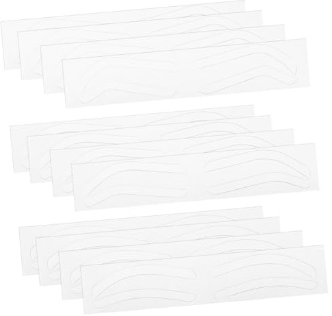MUCKLILY Autocollants Mise des Sourcils Légers en Papier Blanc, Faciles à Utiliser, 12 Feuilles pour Application de Maquillage et Tatouage des Sourcils