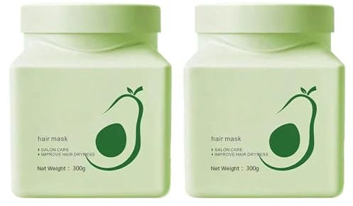Tratamientos intensivos de aguacate Máscara para el cabello, acondicionamiento profundo Aceite de aguacate Máscara para el cabello, reparación de pelos dañados en seco mascar (2pcs)
