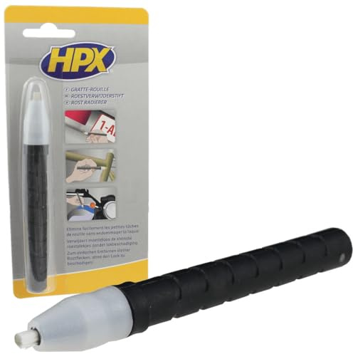 HPX Rostentferner Stift | Rostumwandler | Rust Remover | Rostradierer Stift zur punktuellen Rostbehandlung | Entroster Pen | Entroster Stift für Auto LKW Motorrad & Haushalt + 2 Ersatz Nylon Minen