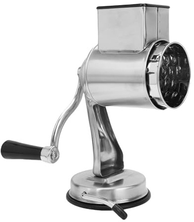 BAOFUYA Nussmühle mit Handkurbel, Manueller Nusszerkleinerer aus Edelstahl mit 5 Trommeln für Käse, Gemüse, Ideal für die Küche zu Hause