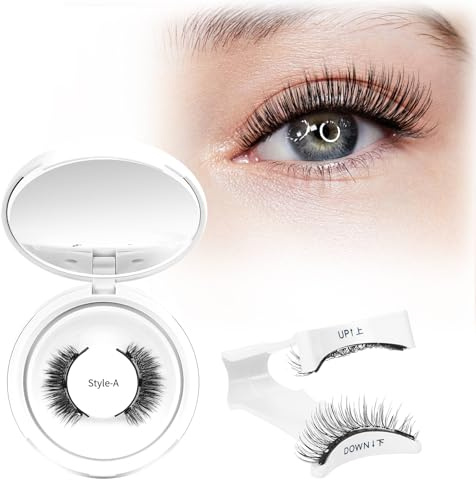 Crislashes Magnetische-Wimpern Set mit Applikator, Kein Kleber erforderlich Magnetische Wimpern Einfach anzubringen und zu entfernen, Magnet-Wimpern Wiederverwendbar und natürlicher Look (06 Set-A)