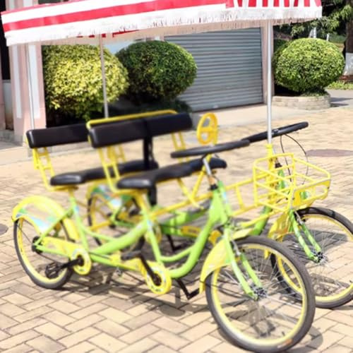 Carrello a pedale quadrupla a doppio posto, taxi a due file per quattro persone per gite in famiglia e tour di gruppo, ideale per aree panoramiche