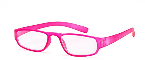 FILTRAL Extrem leichte Lesebrille in der Trendfarbe Pink/Moderne eckige Lesehilfe für Damen & Herren / +2,00 dpt F4520433