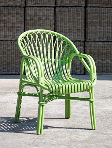 Armlehnstuhl, Rattan, Rattan Lackiert, apfelgrün, Sitzhöhe 45/39 cm, Sitzbreite 44/31 cm, Sitztiefe 41 cm
