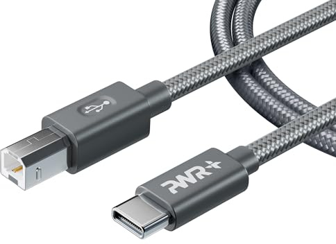 Type-C Printer MIDI Cable 10 Ft USB-C to USB B 2.0 High Speed for MacBook Pro HP Canon Brother Epson Xerox Samsung Lenovo Dell Acer Surface Yamaha Casio Digital Piano Keyboard Controller Audio Mixer