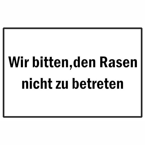 Indigos UG Aufkleber Wir bitten, den Rasen nicht zu betreten Hinweisschild 30x20 cm - selbstklebender Sicherheits Aufkleber für Tür oder Wand - Warnschild für Gebäude, Hotel, Büro, Firma, Haus, Praxis