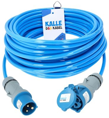 Kalle Das Kabel - Prolunga CEE 230V H07BQ-F 3G 2,5 mm², Cavo di alta qualità in rame puro per industria, cantiere, barca, camper, campeggio, 5 metri