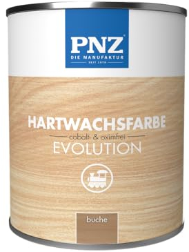 PNZ Hartwachsfarbe evolution für Innen | Nachhaltig hergestellt mit regionalen Rohstoffen | besonders strapazierfähig | Arbeitsplatten, Holzmöbel, Holz-Boden, Gebinde:0.75L, Farbe:buche