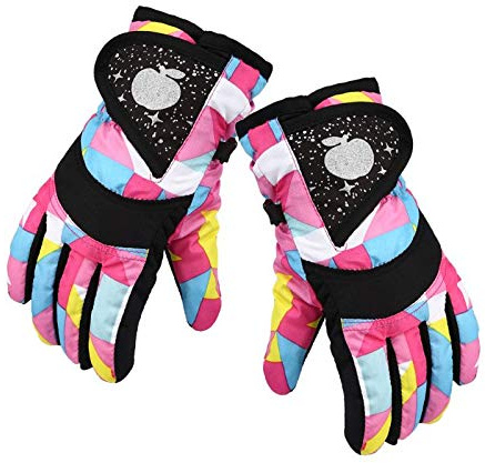 Chou 1 Paar Winter Skihandschuhe Kinder Wasserdicht,Warme Kinderhandschuhe,Vollfingerhandschuhe Sport, Skifahren, Radfahren,3-7 Jahre