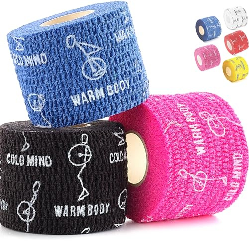 WARM BODY COLD MIND 4,7cm Hook Grip Tape für Gewichtheben - Weightlifting Tape für Crossfit, Krafttraining, Sporttape, Baumwolle Thumb Tape, Daumen Tapen (3 Rollen Mix V2)