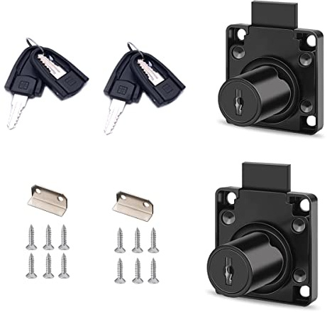 Zinc Alloy Office Desk Drawer Locks XIEHE 138 Furniture Wardrobe Cylinder Cam Wooden File Cabinet Keyed Alike Locker for Cabinet Door Cupboard Drawer Household Mailbox Letter Box Packs with Keys (2)