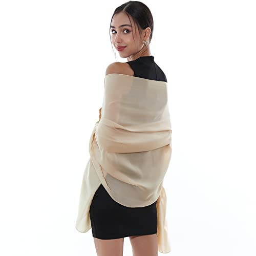 RIIQIICHY Pañuelos cuello Mujer Bufanda Marfil Pashmina Chal Fiesta Estolas para Bodas Foulard Fular de Noche Robó