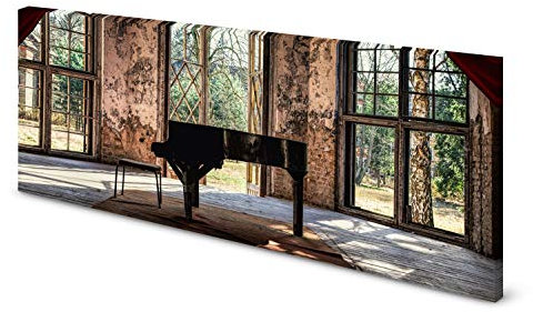 Magnettafel Pinnwand Bild Lost Place Klavier Flügel gekantet Größe 120 x 60 cm